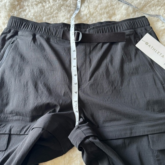 Athleta Trekkie Convertible Hike Pants Shorts Black Stretch Semi Fitted Size 16 - Picture 6 of 12